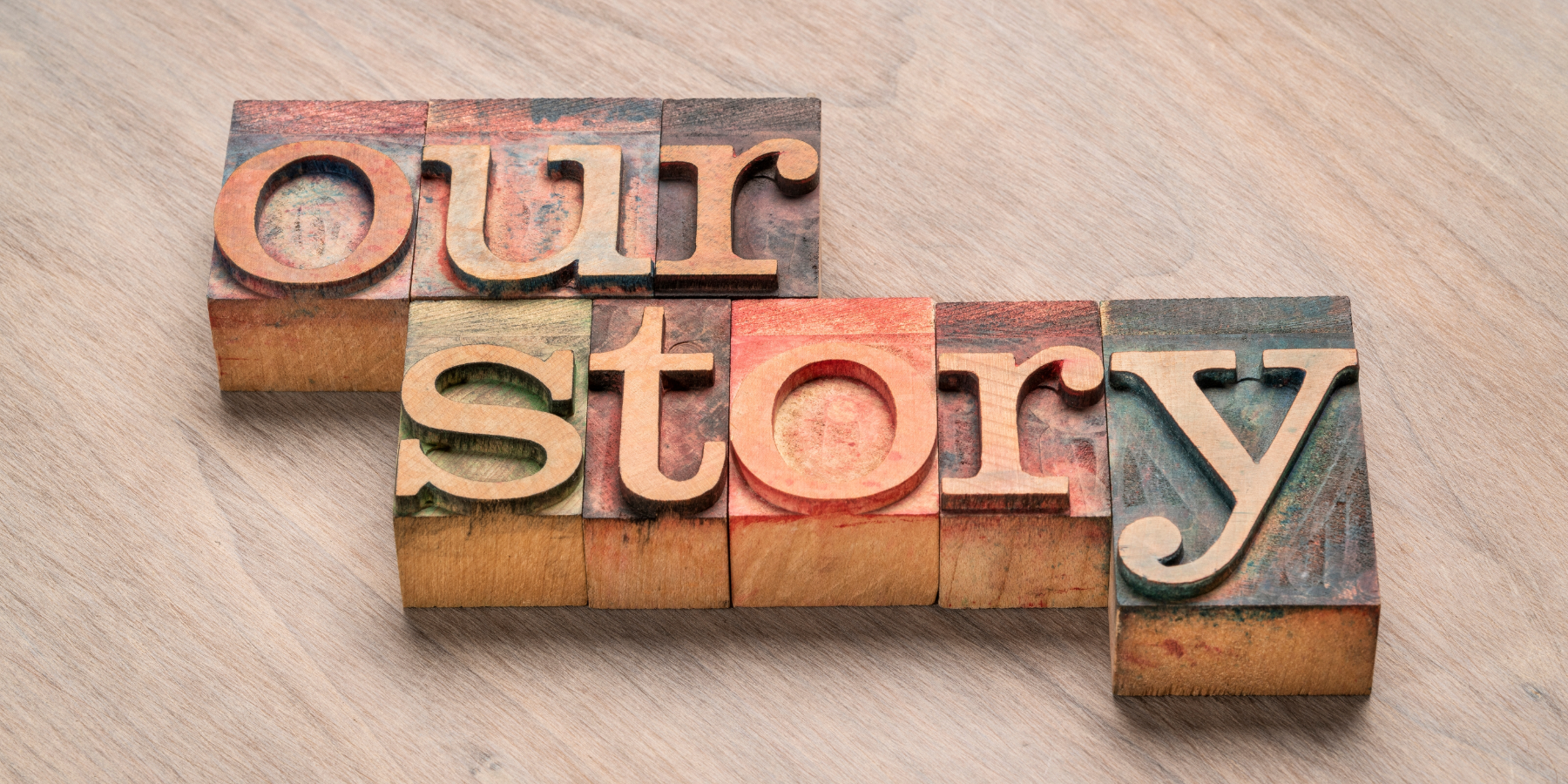 Our Story Carved On Wooden Blocks